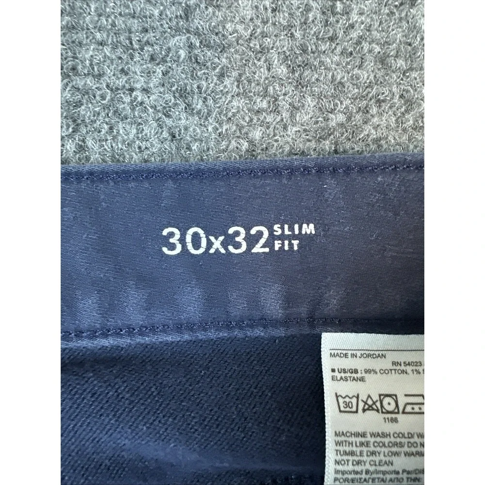 Banana Republic Traveler Pants Mens 30x32 Slim Fit Blue‎ Chino 5-Pocket Cotton